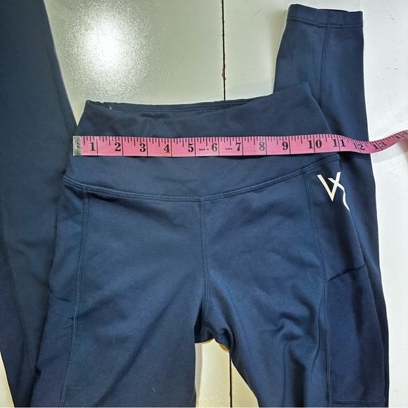 Vanquish Fitness Navy Blue Mesh Pocket Sides HiRise Activewear Leggings NWOT XS - Picture 12 of 15